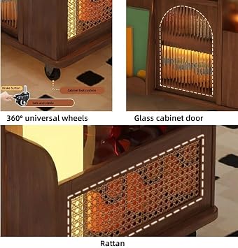 Tea Table, Lift Top Coffee Table Movable Side Table End Table with Wheels Small Side Table End Table with Storage Modern Coffee Table for Living Room Bedroom(Brown)