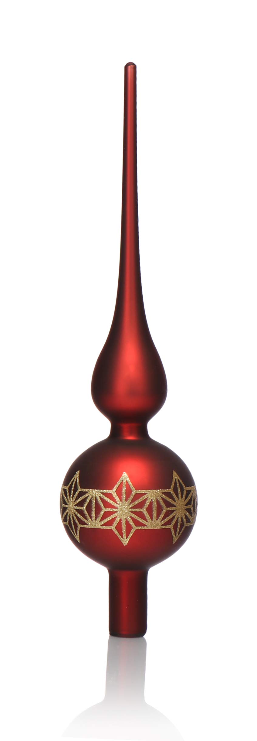 Com-Four Chianti-Red 28Cm Com-Four® Christmas Tree Topper - Christmas Tree Topper Made Of Genuine Glass For Christmas - Christmas Tree Top - Crystal Xmas Tree Topper, 28 Cm