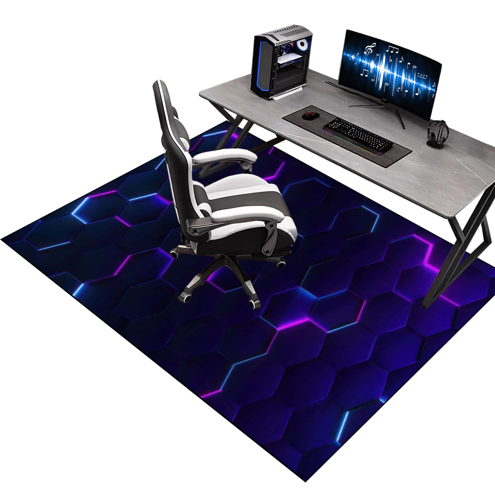 120 x 180 cm Office Gaming Chair Mat for Hard and Carpet Floor, Office Chair Rug Protector for Rolling Chair, Desk Chairmat