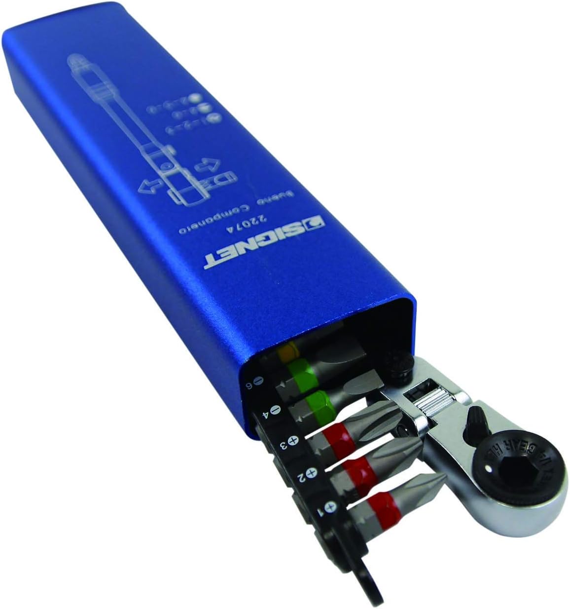 SIGNET 22072 Mini Ratchet 60 Gear Flex Head Type Flex Mini Ratchet Set, Orange