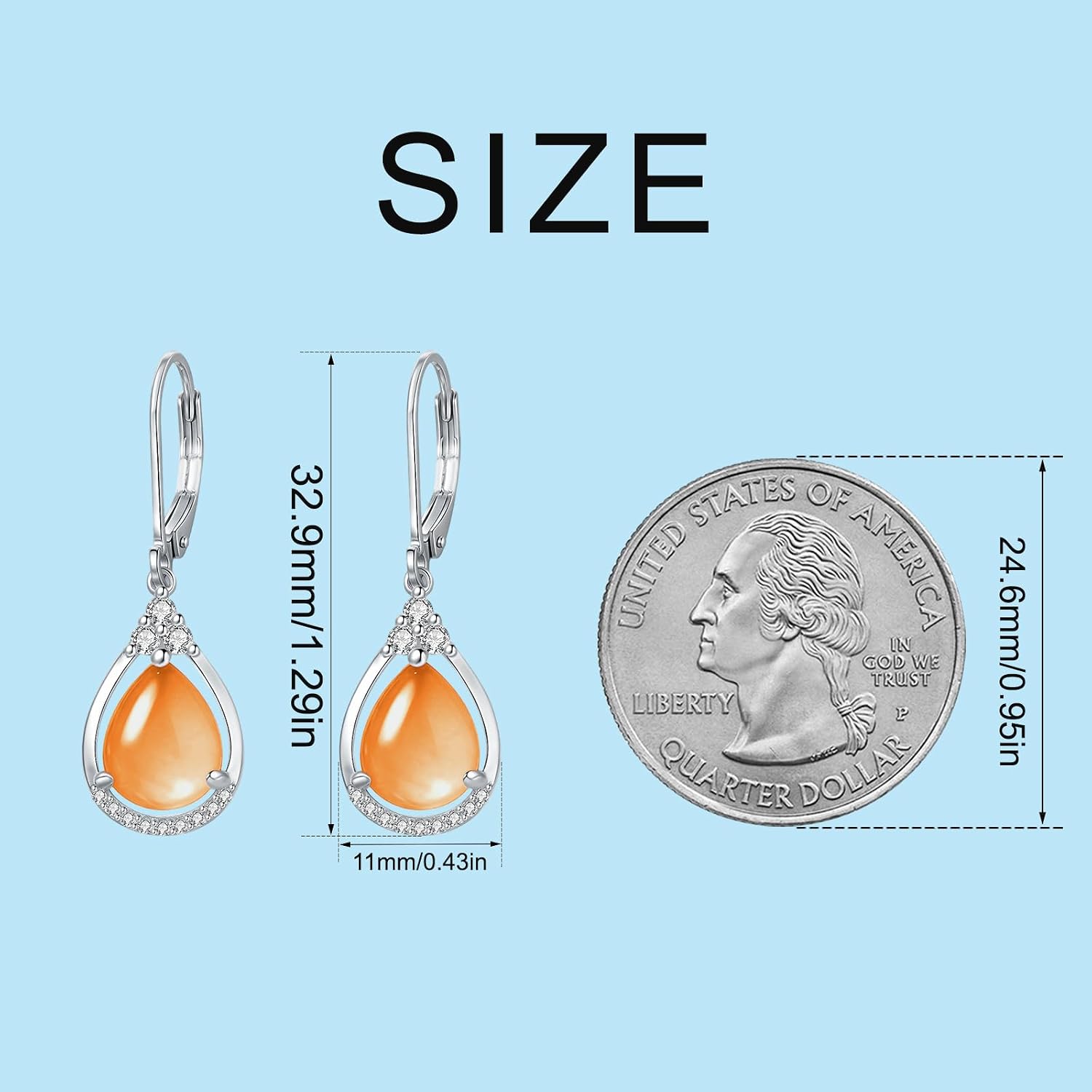 Sterling Silver Birthstone Earrings AAAAA Cubic Zirconia Teardrop Dangles Jewelry Gifts for Women