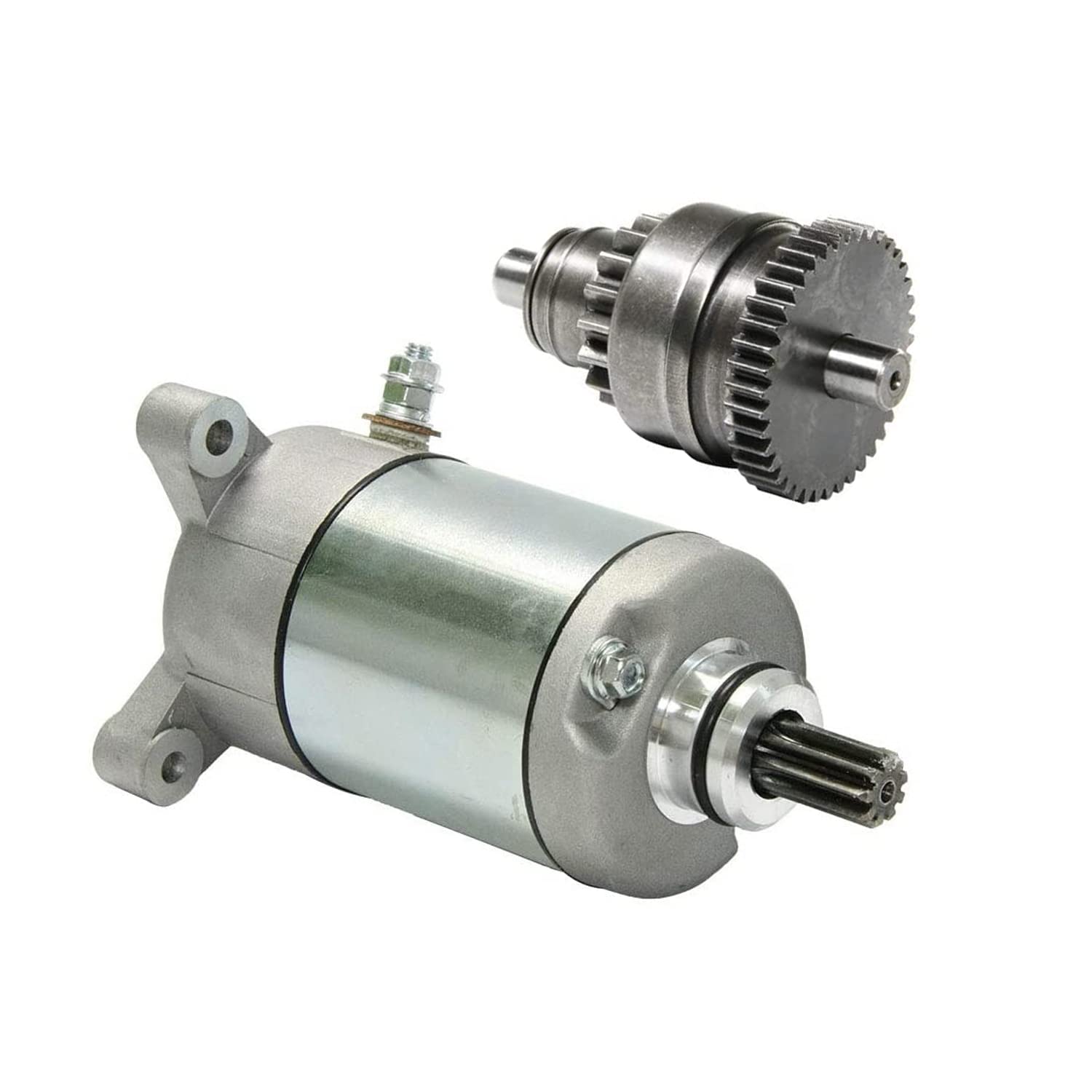 Starter Motor and Drive Combo Kit Replacement for Polaris 3090188 3084981 57-2688 Sportsmen Sportsman Ranger Magnum Trail Blazer Trail Boss 1995-2014 335 400 450 500 ATVS SMU0061, 41054020, 41054020R