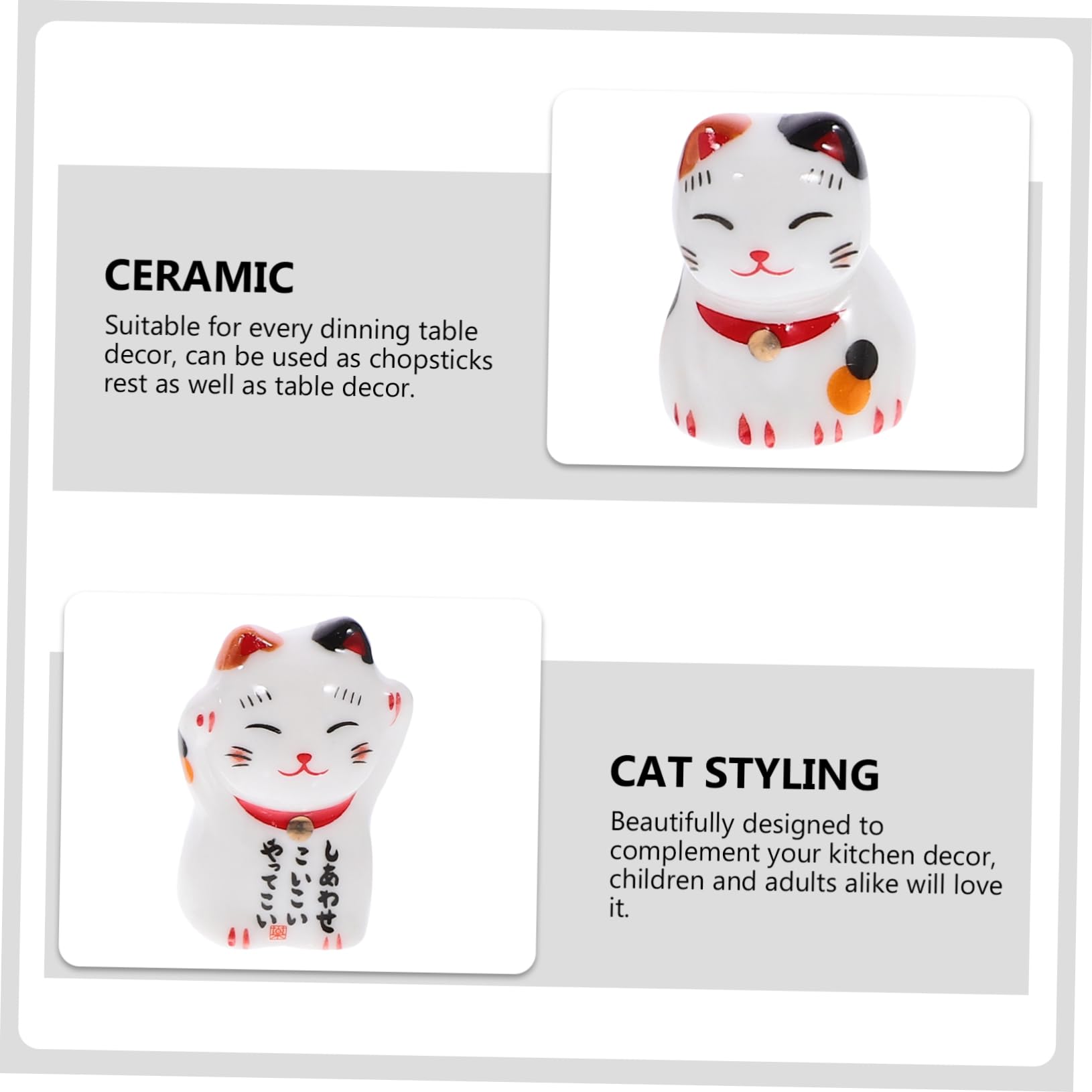 Supporto Bacchette A Forma Di Gatto Gofidin - Set 5 Pezzi In Ceramica Decorativa - Foto 10