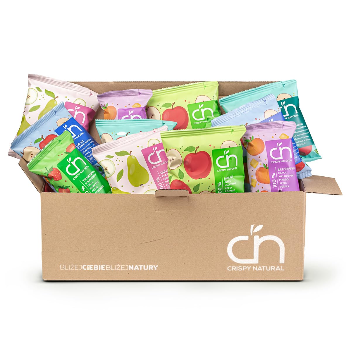 Crispy Natural Pack de Snacks de Frutas Secas | Manzana | Pera | Melocotón | Fresa | Sin Azúcar Añadido