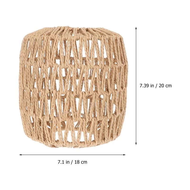 Image of Simulated Rattan Lamp Cover Handmade Woven Chandelier Vintage Lampshade Home Decor Hanging Pendant Bedroom Livingroom Supplies (Pack of 2)