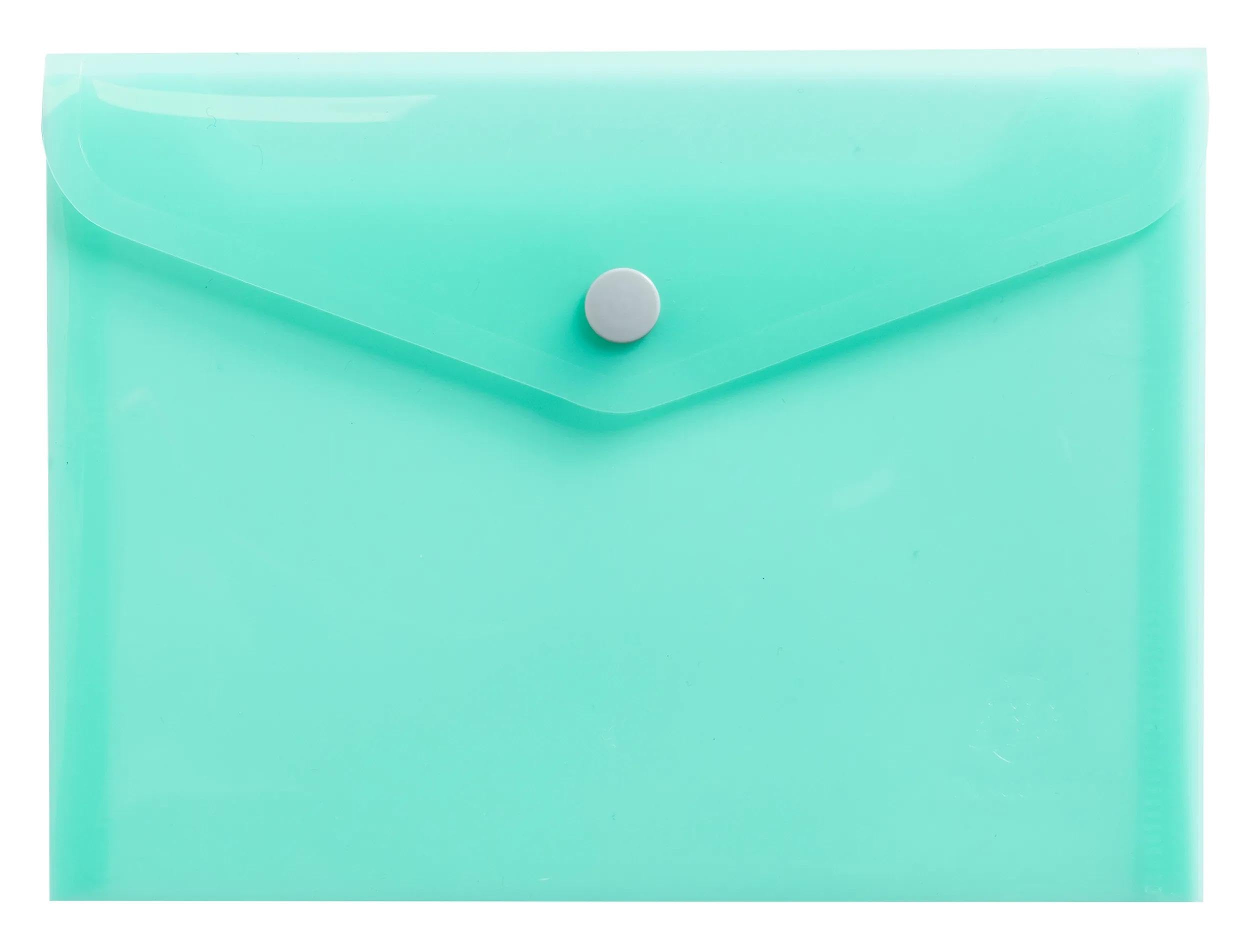 Exacompta - Ref. 35430E - Paquete de 4 fundas con cierre de botón a presión con solapa - Cromalina Pastel - Dimensiones: 14 x 10 cm - FT para clasificar B7 - Azul pastel, coral, malva, verde pastel