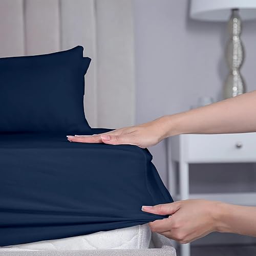 Miniatura 10 de Sábanas divididas tamaño King de 5 piezas de 400 hilos 100% algodón egipcio para cama King dividida ajustable de 16 pulgadas de profundidad con