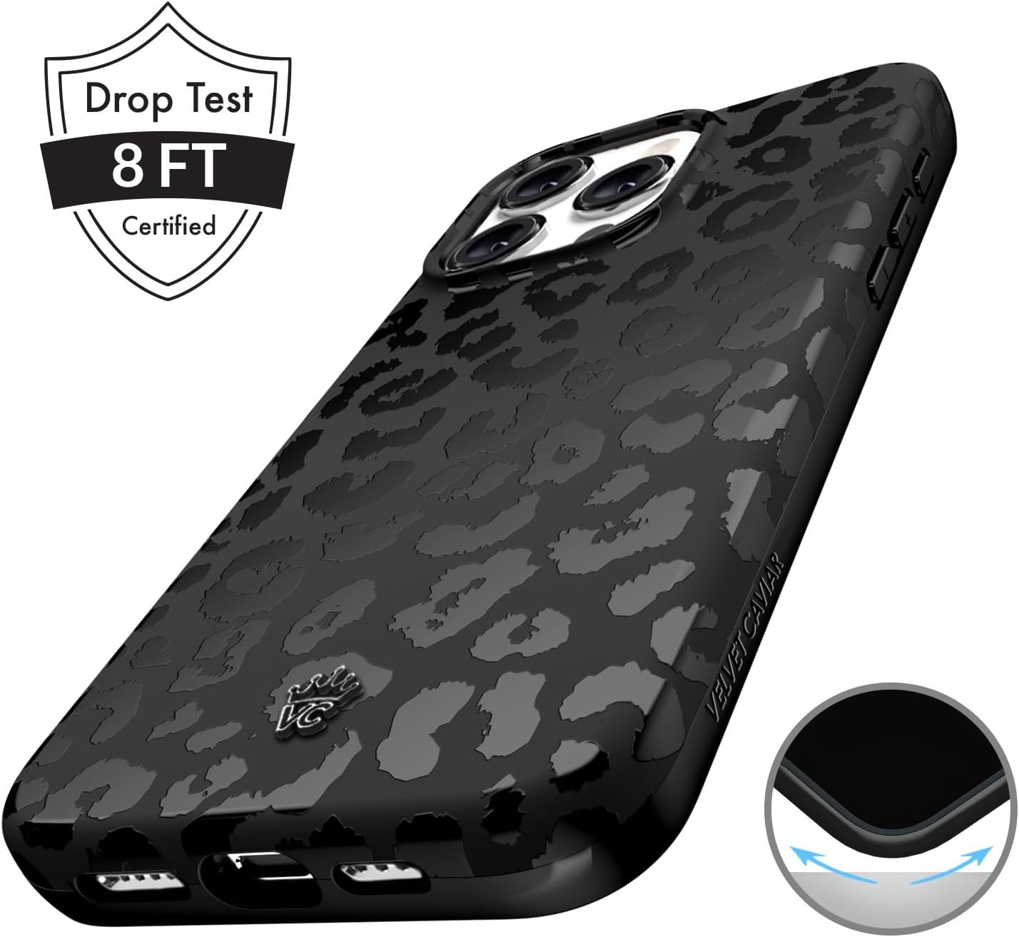 VELVET CAVIAR Black Leopard Cheetah Print Phone Case for iPhone 15 Pro Max - Compatible with MagSafe - 10ft Drop Tested - Image 5
