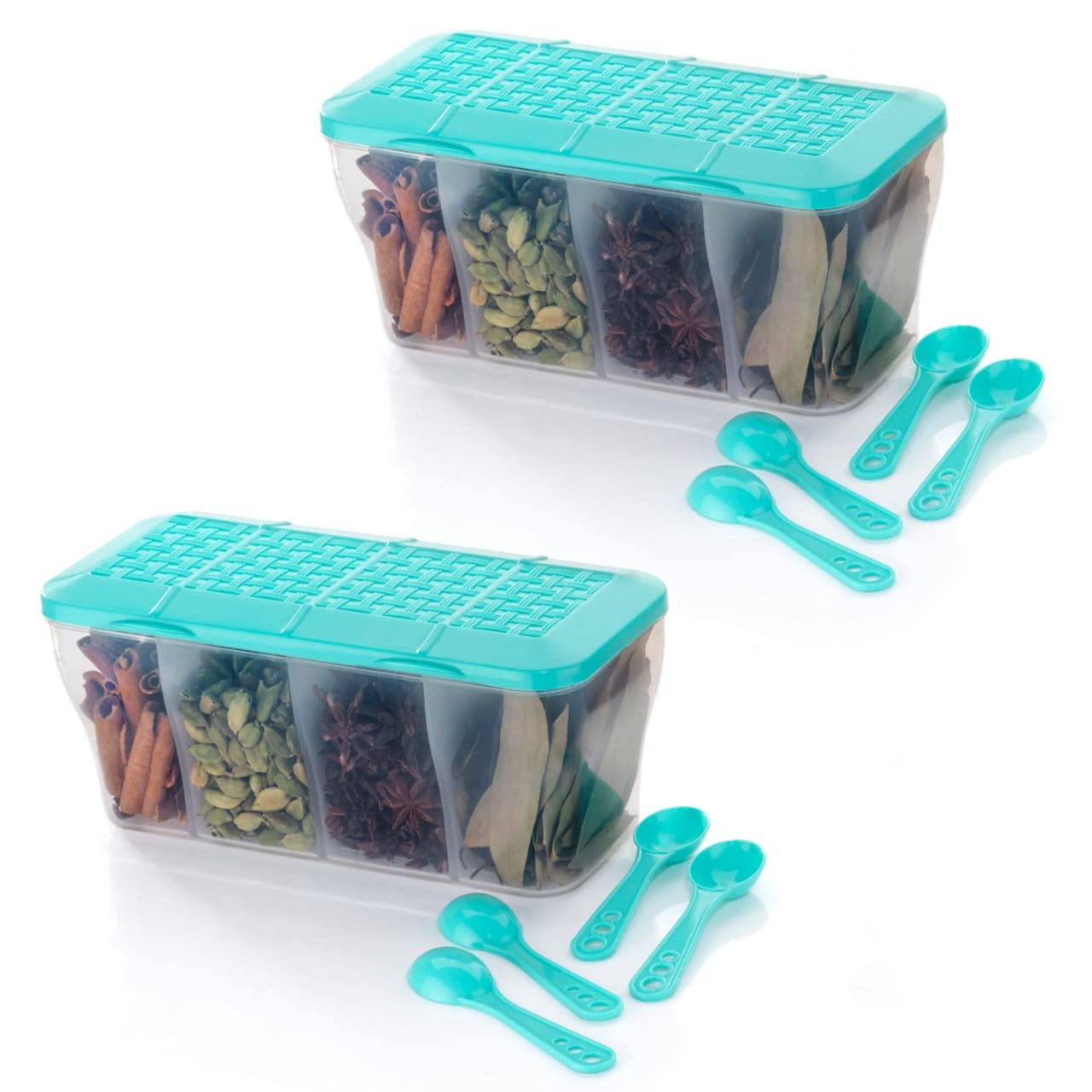 4 section conainer for vegetables,dryfruits,spices,grocery,pickles,and multipurpose 4 in 1 box fo kitchen.-PACK OF 2 (SKY) (B0BW4GX8G9) Amazon Price History, Amazon Price Tracker