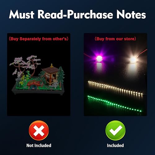 Miniatura 3 de BrickBling Luz LED compatible con Lego Tranquil Garden 10315 Juego de construcción (solo luces), iluminación creativa para Lego Zen Garden