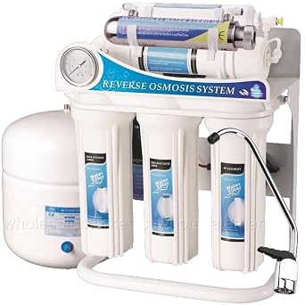 Bluonics Ultraviolet Reverse Osmosis 100GPD Water Filter System for Drinking Water with 6W Under Sink UV - 6 Stage 100GPD RO Filter NSF Certified Membrane and Clear Housings