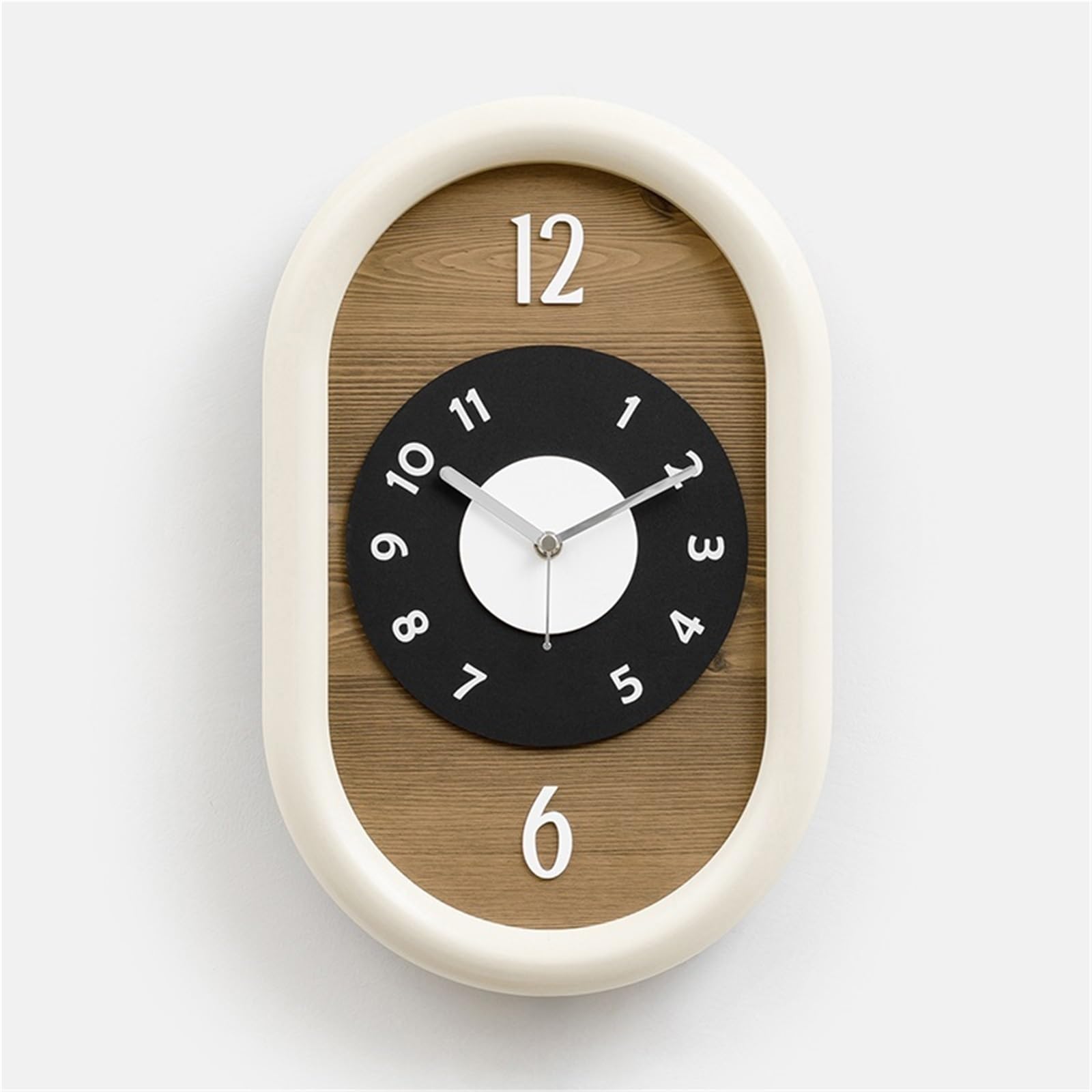DFHS46JK Wall Decor Cream style irregular graphic wall clock quiet living room home hanging for living room decor(Cream Brown - Minimalist Style)