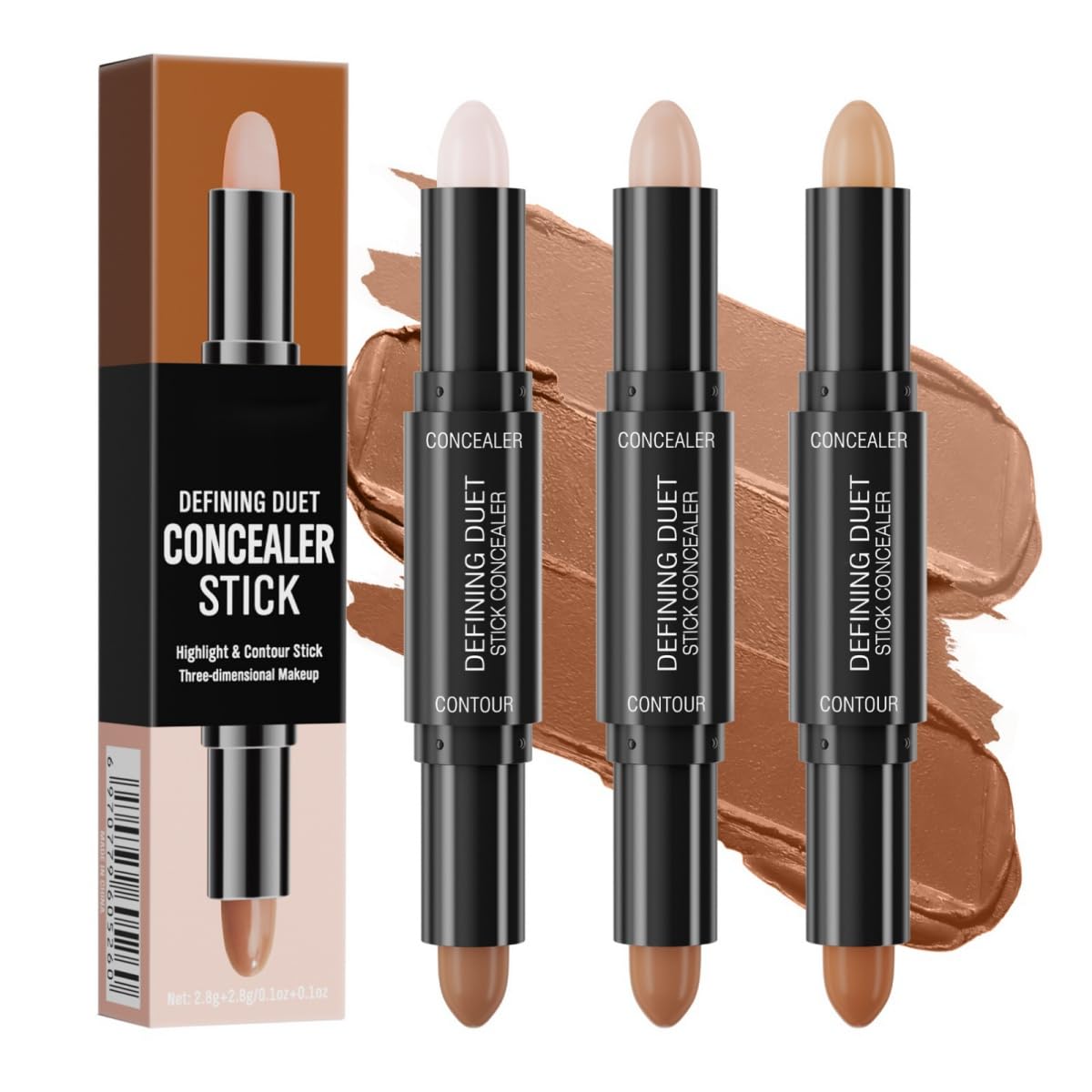 Ofanyia 2 IN 1 Contour Stick Makeup, Dual-Ended Cream Highlighter & Contour Bronzer Stick, Long Lasting Waterproof Cream Bronzer & Highlighter Stick (