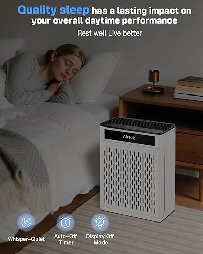 Miniatura 6 de Purificadores de aire para el hogar, habitación grande de hasta 1848 pies cuadrados, purificador de aire AIRTOK para mascotas del hogar, monitor de