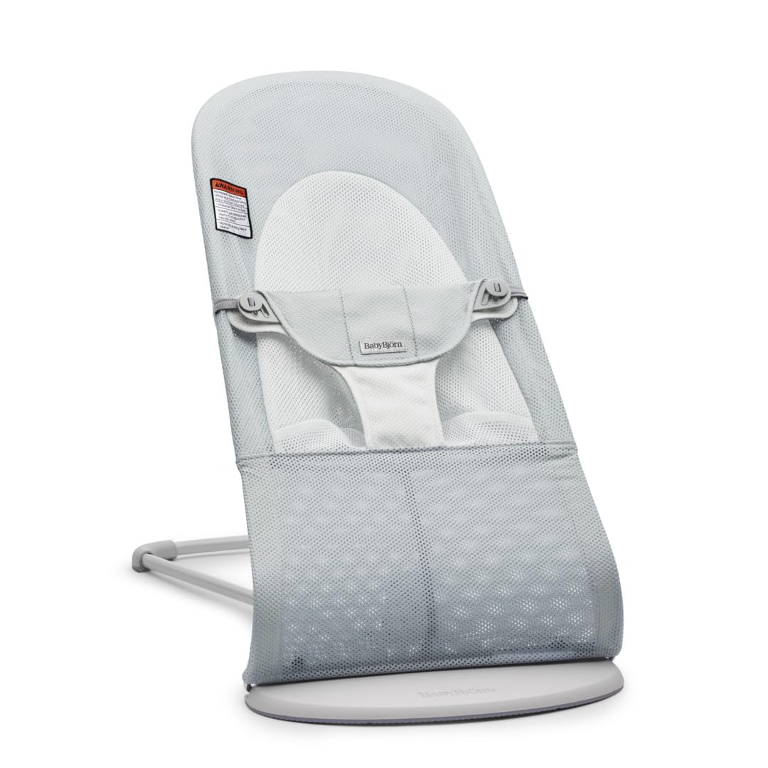 Amazon.com : BabyBjörn Bouncer Balance Soft, Mesh, Silver/White 2