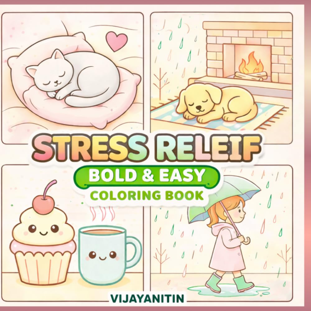Bold & Easy Coloring Book for Adults: Cozy Vibes Coloring Book