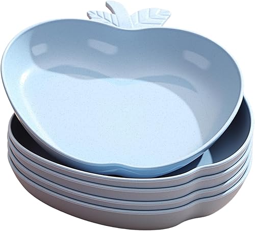 Miniatura 10 de Paquete de 5 platos pequeños para aperitivos, platos de ensalada de postre de paja de trigo de 6 pulgadas, cuencos para preparación de cocción,