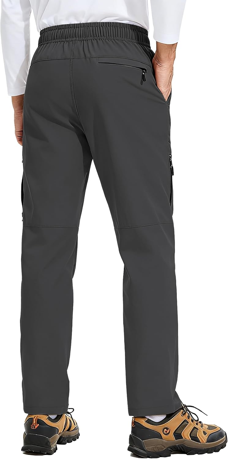 Mens Hiking Pants Waterproof Lightweight Quick Dry Cargo Pants UPF 50+ Drawstring Cuff Work Casual Athletic Outdoor