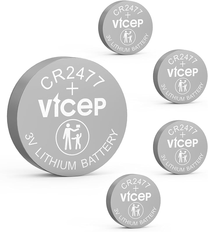 5-Pack CR2477 Battery for Smart Home Sensors & Ecobee Sensors | CR2477 3V Lithium Battery-Compatible with Motion Sensor,Remote Control,Thermometer, Clock, Calculator, Medical Device, LED