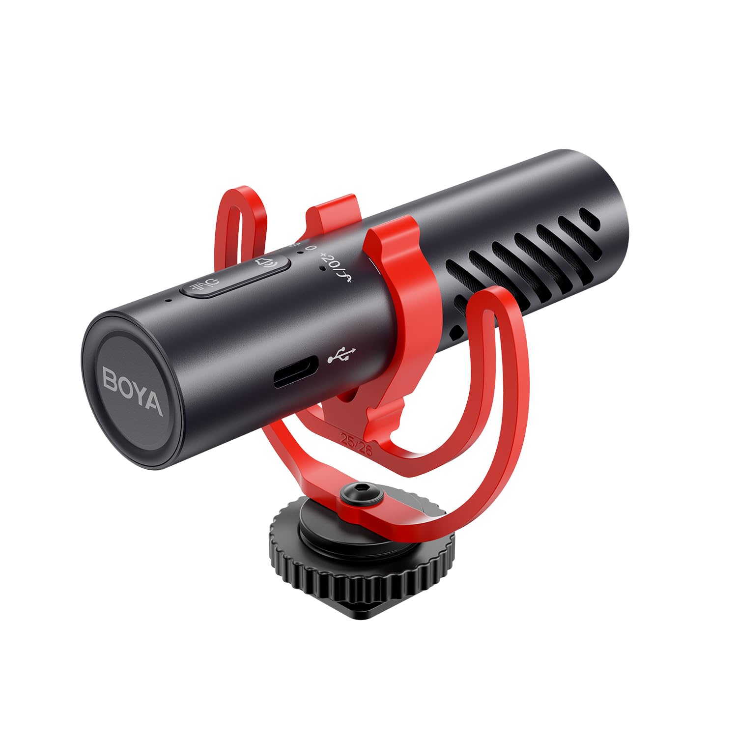 BOYA by-MM1 AI - Microfono direzionale per iPhone 15/16/17, Android, fotocamere DSLR, videocamere, cancellazione del rumore, durata della batteria 30 ore, microfono video per vlog, podcast, streaming