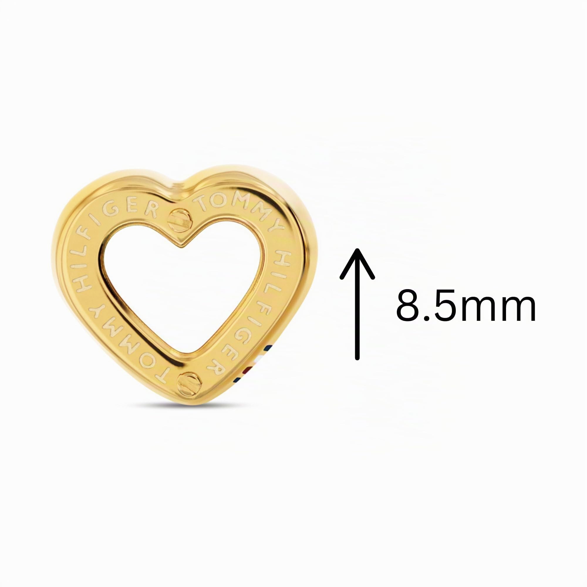 Tommy Hilfiger Jewelry Pendientes de Botón con Forma de Corazón para Mujer en Acero Inoxidable – Disponibles en Plata u Oro