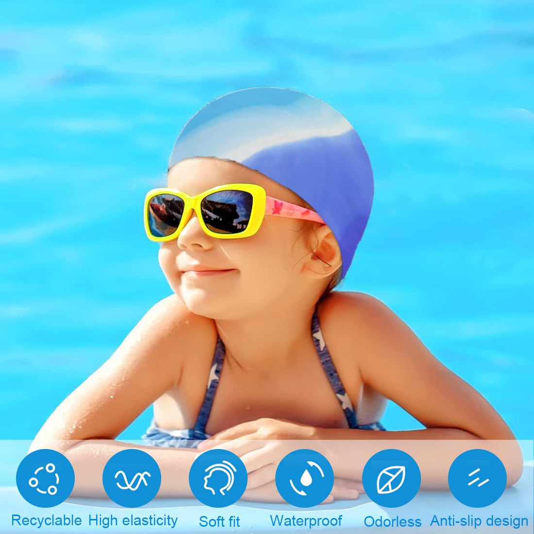 Cuffia Piscina Limmys Per Bambini | Silicone, Capelli Lunghi | Anti-Cloro, Comoda - Foto 1