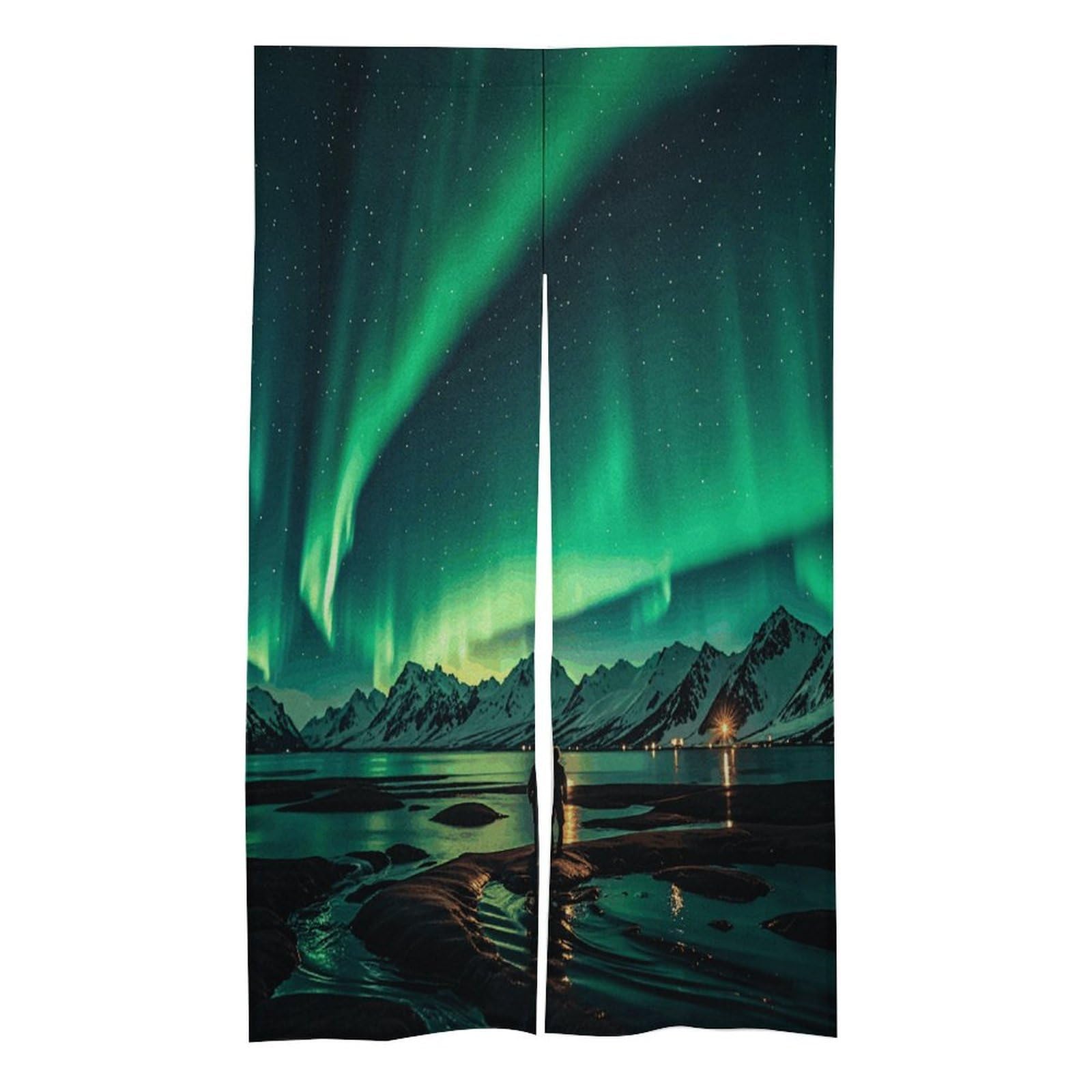 Rideaux de porte occultants aurores boréales avec isolation thermique 86x144 cm
