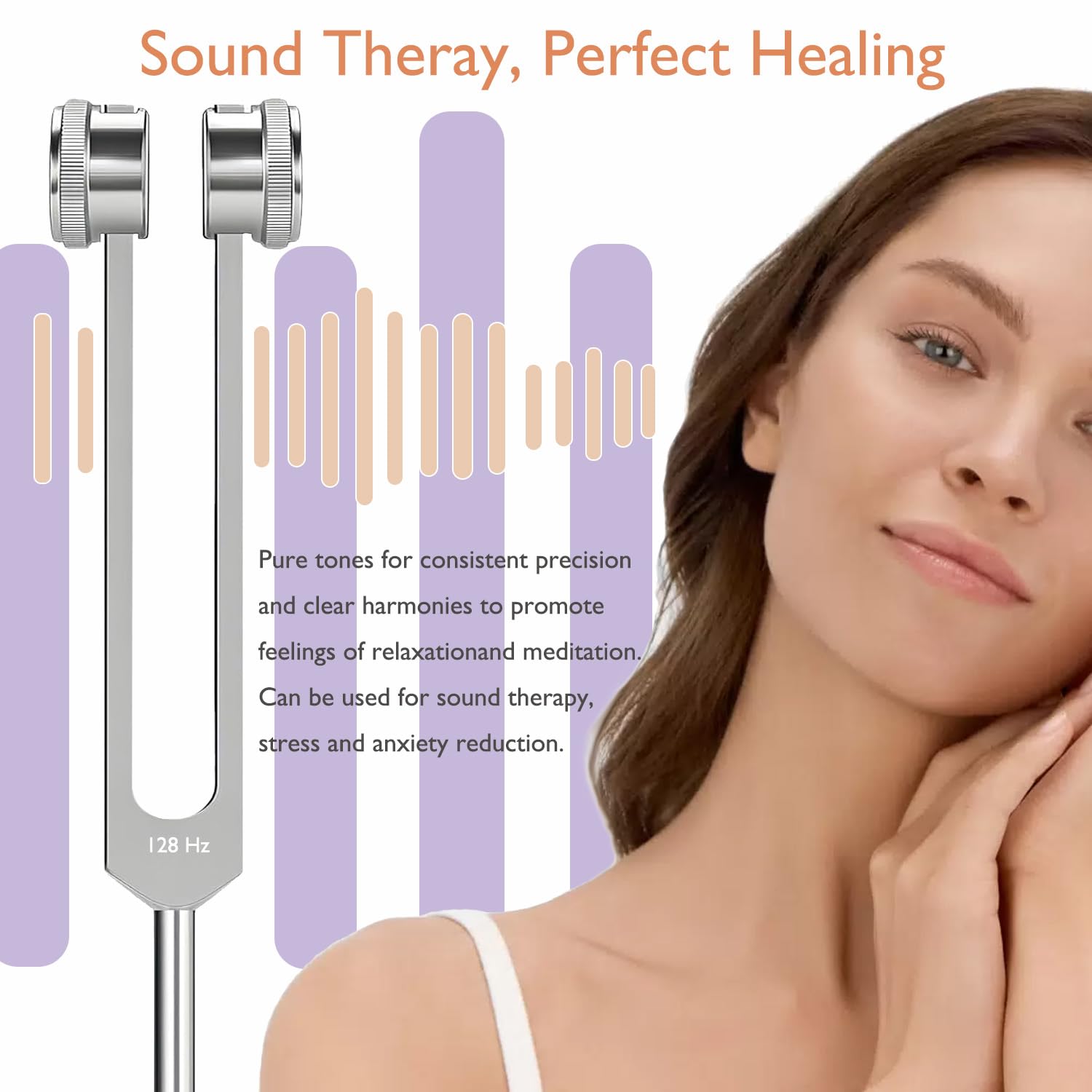 Juego de tenedores de afinación para curación, incluye 128 Hz, 136 Hz, 256 Hz, 384 Hz y activador, pies de gema, accesorios de grado médico para yoga y meditación, instrumentos de afinación de música