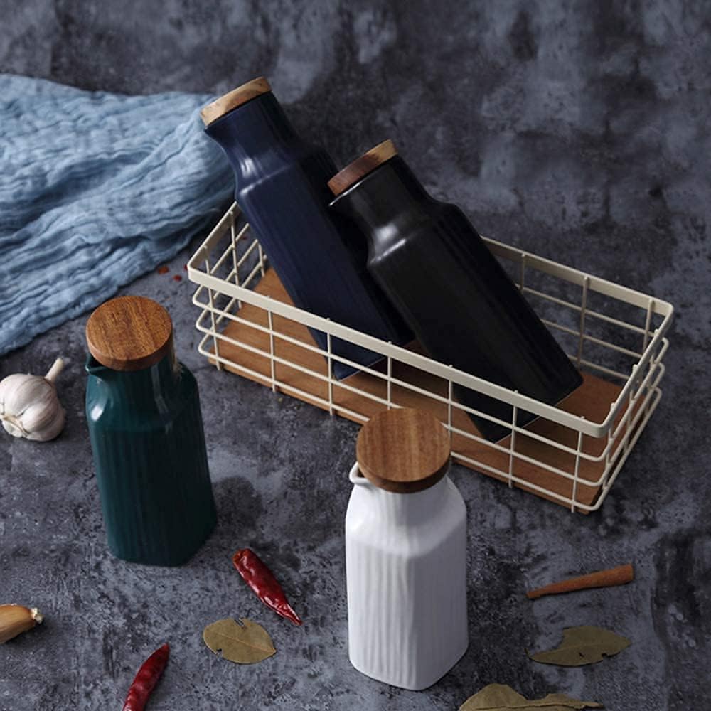 Oil Can Olive or Vinegar Bottle Anti-Leakage Oil Bottle with Leak-Proof Seal Stopper Soy Sauce Vinegar Cruet Liquid Condiment Dispenser for Kitchen Cooking Soy