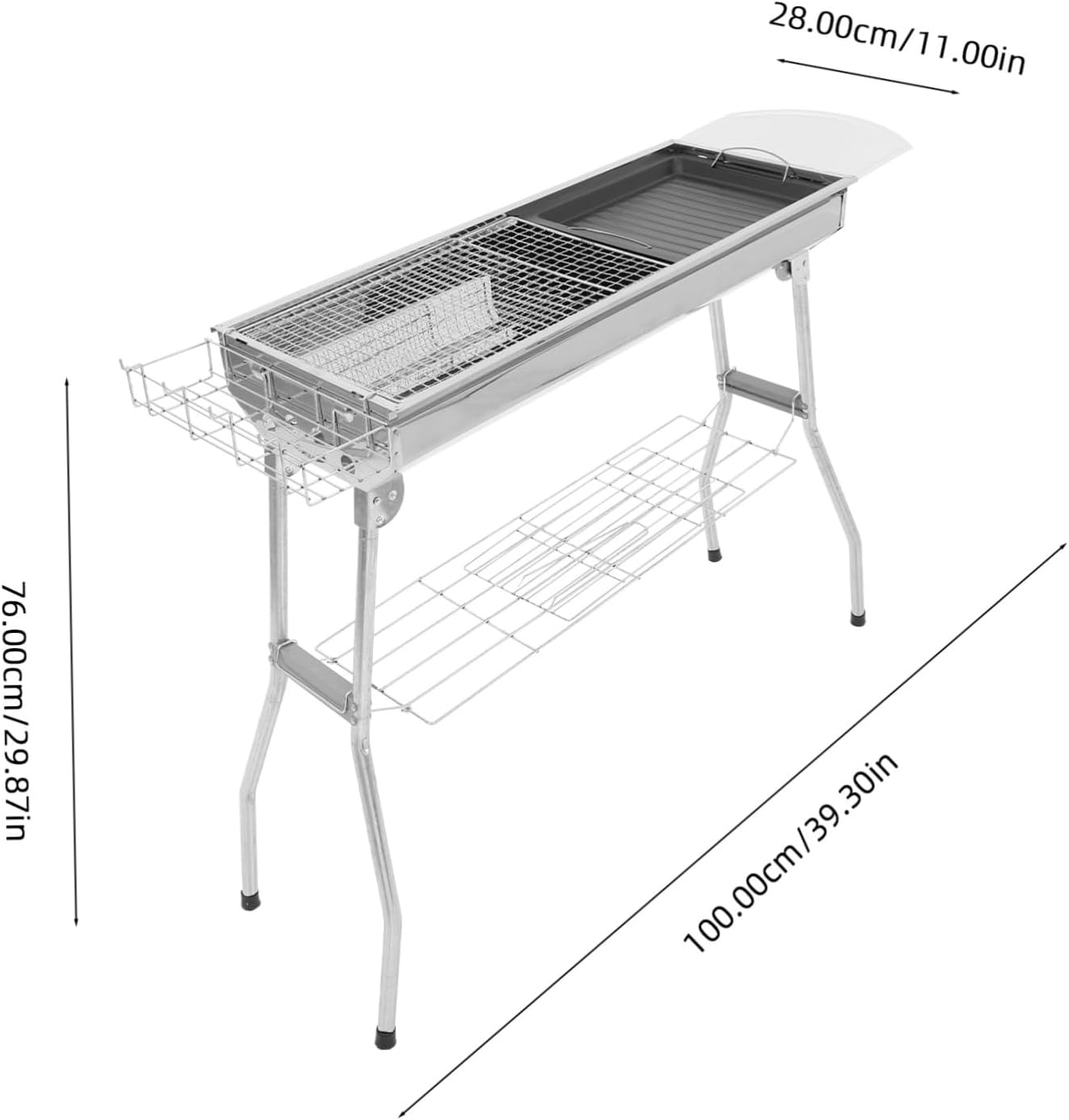 1set Portable Bbq Rack Outdoor Grill for Camping Picnic Barbecue Activities Easy to Use and Space-saving Design Complete Cooking Tools
