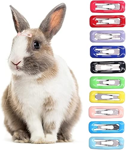 Miniatura 3 de Pinzas pequeñas para el pelo de mascotas, 50 horquillas de colores diferentes, clip de gota de agua para mascotas pequeñas para conejillos de indias