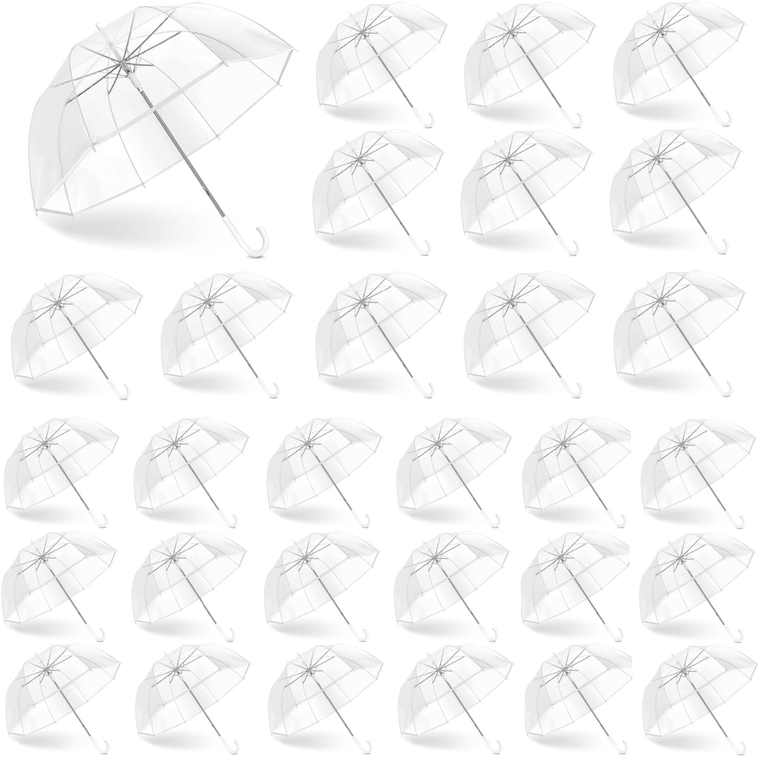 Wedding Clear Bubble Umbrella Bulk 47 Inch Large Dome Rainproof Stick Umbrellas for Weddings Prom Graduation Outdoor Events