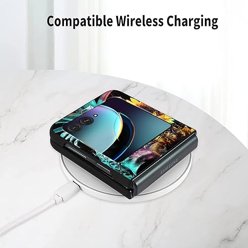 Vista 151 de Funda para Motorola Moto Razr Plus 2023 con protección de pantalla, cubierta trasera de policarbonato duro delgada y ultrafina con patrón de estante