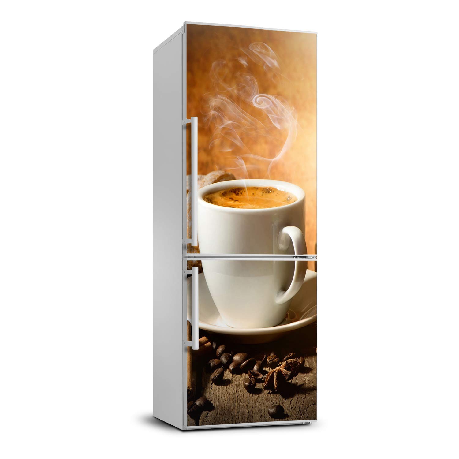 Pegatina de nevera taza de café crea un ambiente acogedor en tu cocina moderna con Tulup
