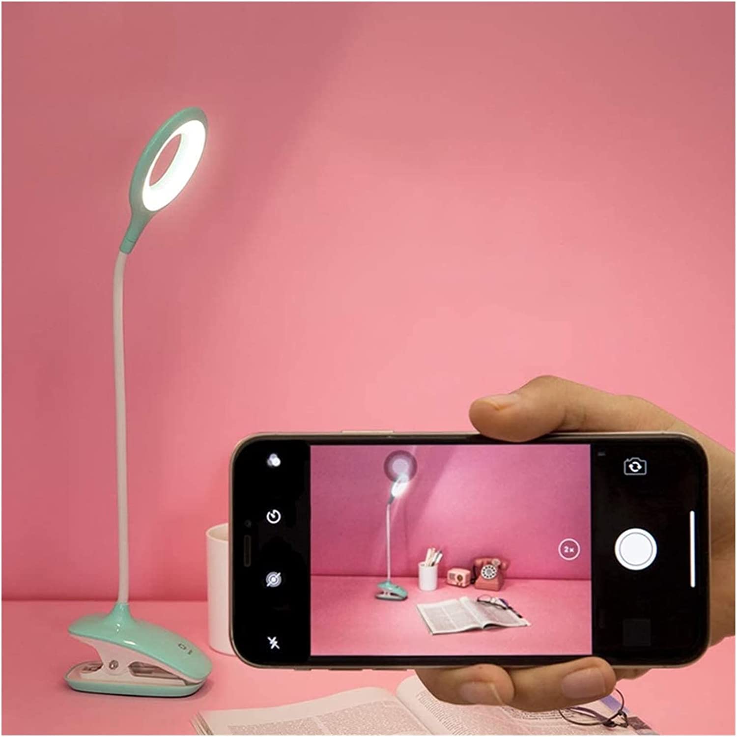 GeRRiT Lampes de lecture Clip Light - Lampe de bureau USB, lampe à pince flexible à col de cygne à 360 °, veilleuse de lit
