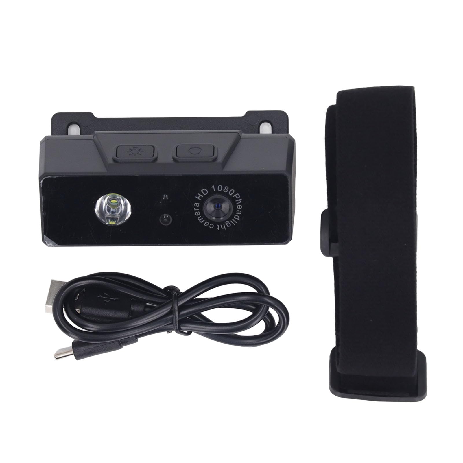 Zunate Lampada Frontale a LED con Fotocamera, Telecamera per Visione Notturna da 2 MP 1080P con Lampada Frontale, Impermeabile IP68, Torcia Frontale Impermeabile, per Sport All'aria