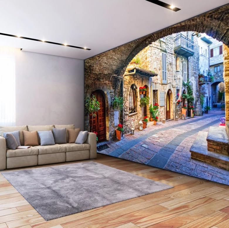 Paysage européen mural 3D pour inviter l'Italie dans votre maison