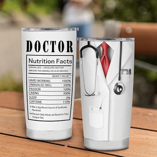 Gifts For Doctor Nutrition Facts Tumbler Medical Themed Gift Travel Tumbler Coffee Mug For Doctor Gifts Birthday Present For Doctor Insulated Stainless Steel With Lid 20 Oz #TOP4
