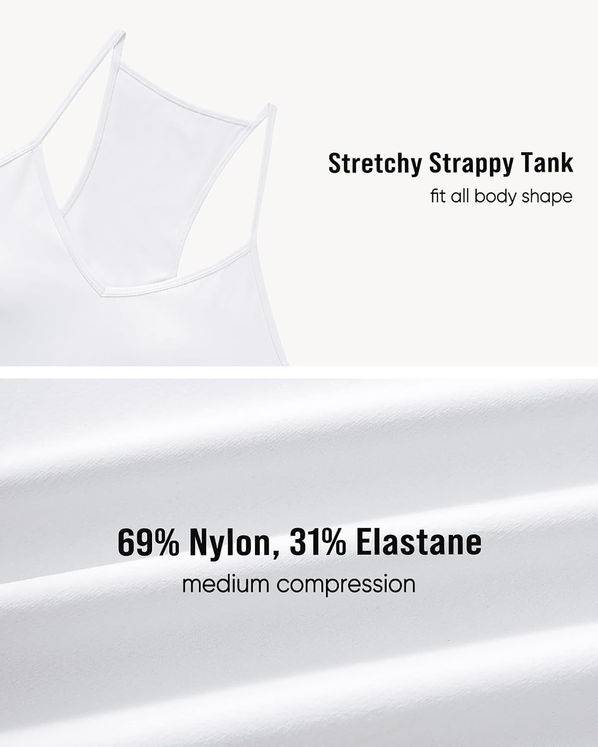 OMKAGI Racerback Workout Tops for Women Built in Bra Cute Open Back V Neck Longline Sports Bra Top