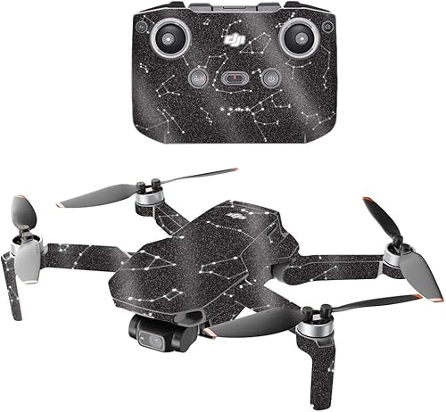 MightySkins Glitter brillante compatible con DJI Mini 2 Dron portátil  Constelaciones  Acabado de purpurina protector, duradero de alto brillo