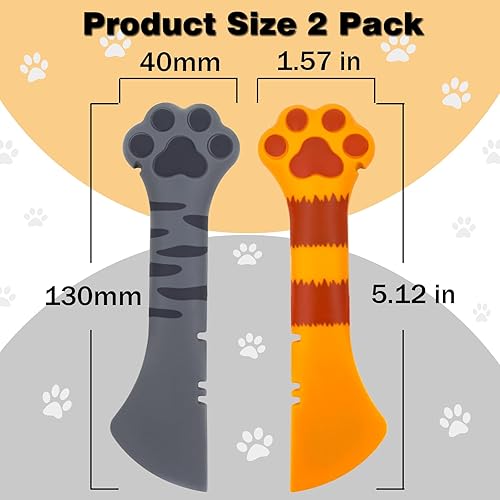 Miniatura 6 de 2 Pack Cuchara para Comida de Perro y Gato, Linda Cuchara Abrelatas de Silicona con Forma de Pata de Mascota para Comida Húmeda y Enlatada