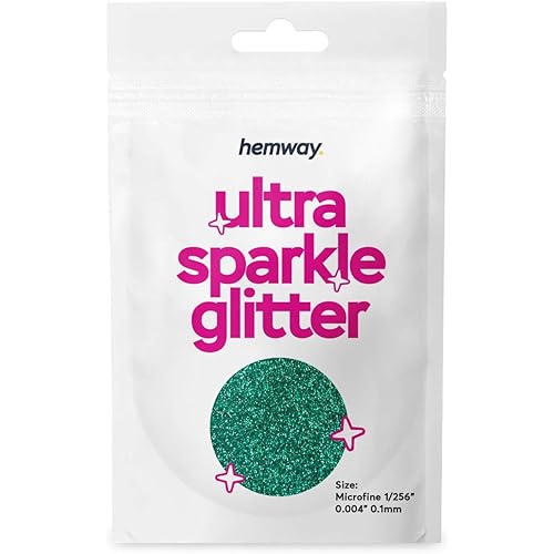 Hemway Ultra Sparkle Glitter 10g / 0.35oz Sample Cosmetic Safe Body Hair Face Nail Festival Resin Crafts Weddings Art Beauty Tumbler - Microfine (1/256" 0.004" 0.1mm) - Turquoise Blue