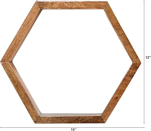 Miniatura 3 de Nearly Natural Estante flotante de panal hexagonal de madera de 12 pulgadas (juego de 5)