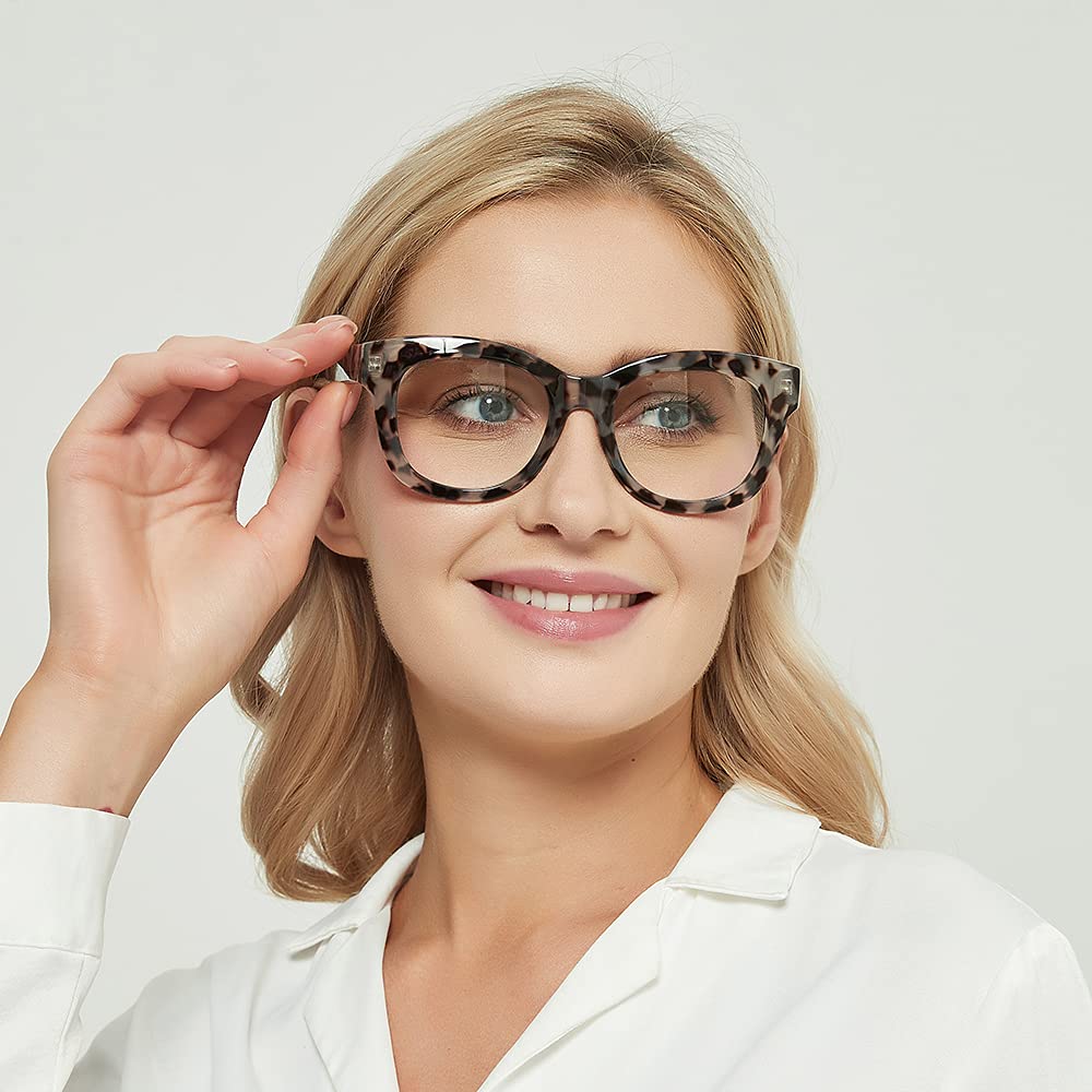 JiSoo Reading Glasses 2.25 Women/Ladies Grey Tortoiseshell Turquoise Designer Readers - Image 3