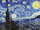 FlekmanArt Starry Night by Van Gogh Vincent - Art Ceramic Tile Mural 24' W x 18' H (6x6 Tiles),...