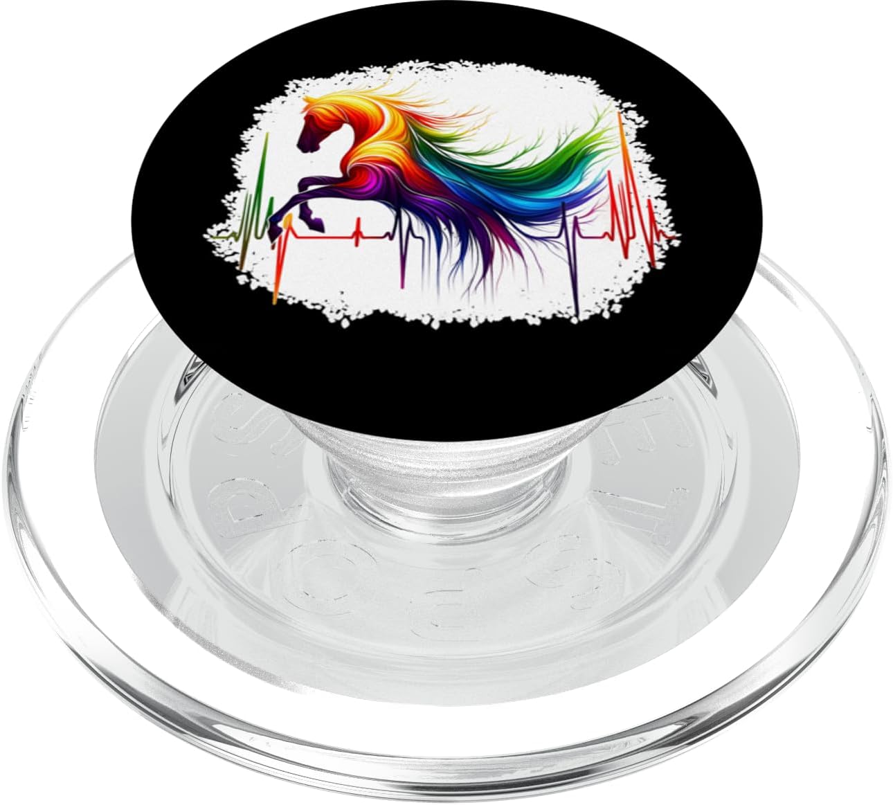 Horse Pulse Horseback Riding Heartbeat EKG Horse PopSockets MagSafe PopGrip for iPhone
