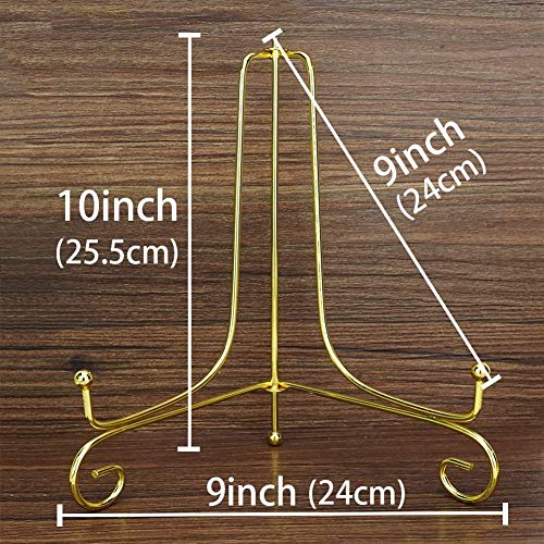 Artliving (2 Pack 10" Iron Large Plate Stand, Gold Iron Easel Plate Display Photo Holder Stand, Displays Picture Frames, Cookbooks, Decorative Plates, Tablets And Art #TOP1