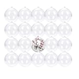 20PCS Clear Plastic Fillable Decorative Balls, DIY Christmas Tree Decorative Balls,Suitable for Christmas, Holiday, Wedding, Party, Home Decor (2.36in/60mm)