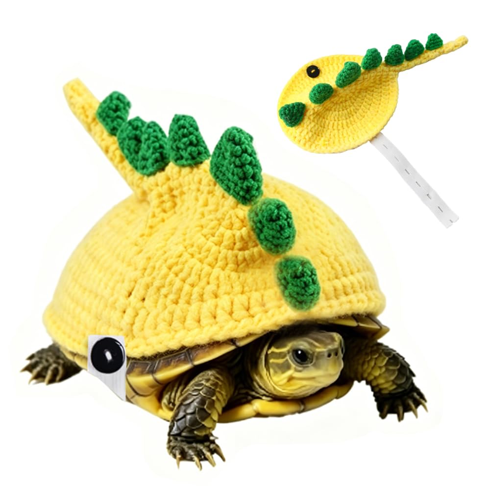 Knitted Turtle Clothes, Dinosaur/Rabbit Decorative Tortoise Shell Sweater with Snap Buttons, Soft Tortoise Knitted Outfit for Turtles Party Cosplay