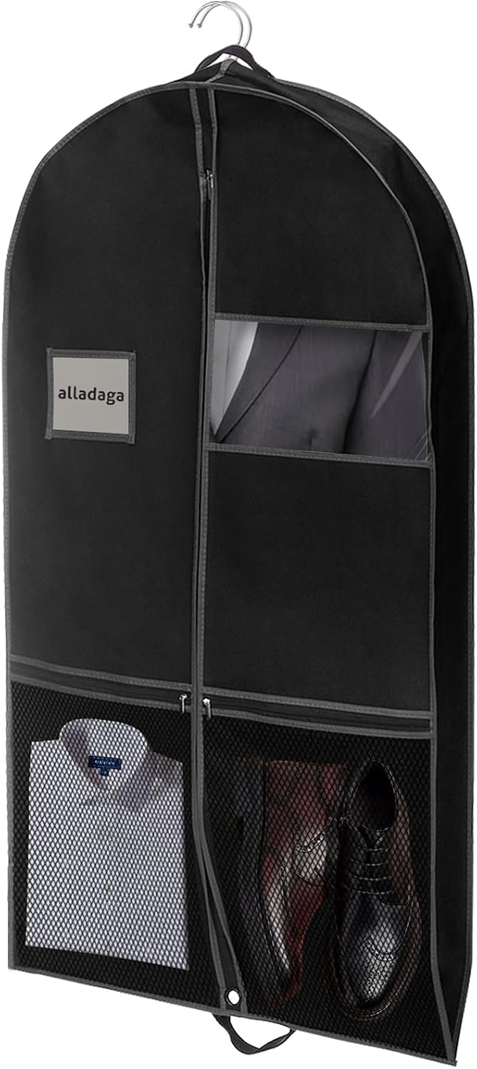 43" Garment Bag for Travel and Storage, Suit Bag with Duffle Design, Ideal for Hanging Clothes, Blazers, Dresses, Coats, and Wardrobes (1 Pack)